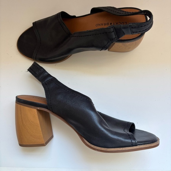 Lucky Brand Block Heel Slingback Sandals Xilna Size US 9.5M - Picture 4 of 9